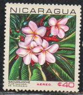 NICARAGUA 1967 AIR POST MAIL AIRMAIL FLORA NATIONAL FLOWERS SACUANJOCHE MAQUILISHUAT 40c USED USATO OBLITERE' - Nicaragua