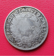 1 Franc Cérès 1895 A Oudiné Argent Gad 465a - 1 Centime