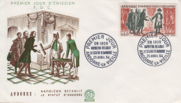 Enveloppe  FDC  1er  Jour  ANDORRE   NAPOLEON   Rétablit   Le   Statut   Andorran   1964 - FDC