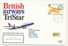 GRANDE BRETAGNE - Env. First Flight LONDON - BRUSSELS - LONDON / British Airways Tristar - Londres 13 Janv. 1975 - Storia Postale