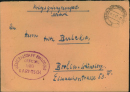 1947, Kriegsgefangenenbrief Aus GARMISCH-PARTENKIRCHEN Mit Nebenstempel "GENERAL ENCLUSRE OFFICIAL MAIL GARMISCH" - Andere & Zonder Classificatie