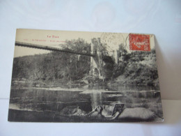 LE TARN ST SULPICE  81 TARN  PONT SUSPENDU CPA 1908 - Saint Sulpice