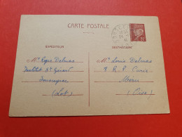 Entier Postal Pétain De Sousceyrac Pour Méru En 1941- Réf 282 - Cartes Postales Types Et TSC (avant 1995)