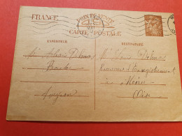 Entier Postal Pétain écrite De Bouloc, Départ De Millau Pour Méru En 1941- Réf 283 - Postales Tipos Y (antes De 1995)