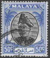 Selangor(Malaysia). 1949-55 Sultan Hisamud-din Alum Shah. 50c Used. SG 107 - Selangor