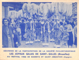 BELGIQUE - ST GILLES - Souvenir De La Participation De La Société Philanthropique - 1950 - Carte Postale Ancienne - St-Gillis - St-Gilles