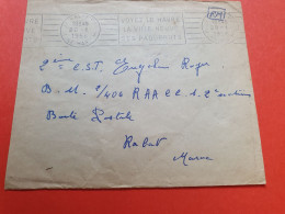 Enveloppe (retaillée ) En FM Du Havre Pour Un Soldat à Rabat En 1956  - Réf 306 - Covers & Documents