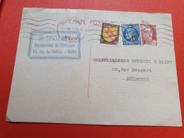 Entier Postal Type Gandon + Compléments De Reims En 1947 Pour Mulhouse - Réf 325 - Postales Tipos Y (antes De 1995)