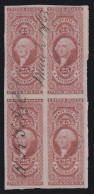 US, Scott R46a, 1863 Used Block Of Four (small Pinhole From Ink) - Revenues