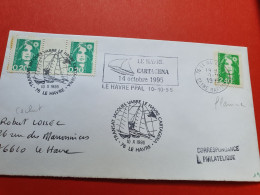 Oblitération Mécanique Du Havre Sur Enveloppe En 1976 + Cachets Temporaires De La Transat Jacques Vabre - Réf 345 - 1961-....