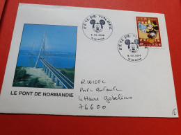 Oblitération Temporaire De La Fête Du Timbre ( Walt Disney ) Du Havre Sur Enveloppe En 2004 - Réf 352 - 1961-....