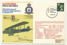 GRANDE BRETAGNE - Env. 10eme Squadron RAF 60eme Anniversaire - British Forces Postal Service -1 Juillet 1975 - Cartas & Documentos