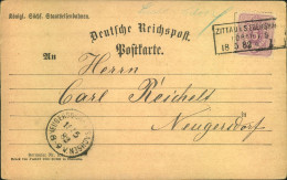 1882, Bahnpost Ra3 "ZITTAU-STADT - LÖBAU" Auf Vordruckkarte "Königl. Sächs. Staats Eisenbahnen" - Briefe U. Dokumente