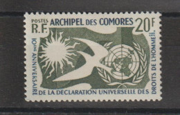 Comores 1958 Droit De L'homme 15,1 Val ** MNH - Unused Stamps