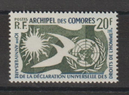 Comores 1958 Droit De L'homme 15,1 Val * Charnière MH - Neufs