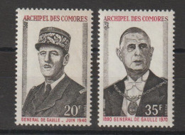Comores 1971 C De Gaulle 77-78, 2 Val ** MNH - Neufs