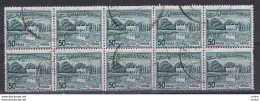 PAKISTAN:  1961/62  SHALIMAR  -  50 P. BLOCK  10  USED  STAMPS  -  YV/TELL. 139 - Pakistan