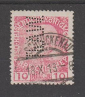 AUSTRIA:  1908/13  EFFIGIE  -  10 H. ROSA  US. -  PERFIN  -  YV/TELL. 106 - Abarten & Kuriositäten