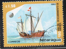 NICARAGUA 1982  DISCOVERY OF AMERICA COLUMBUS PINTA 1.50cor USED USATO OBLITERE' - Nicaragua