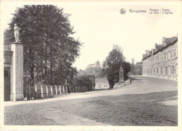 BELGIQUE - RONQUIERES - Fauquez - Centre - La Gare - L'église - Edit Dechief - Carte Postale Ancienne - Sonstige & Ohne Zuordnung