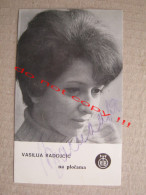 Vasilija Radojčić ( RTB ) / Promo Card With Original Autograph, Signature - Autografi