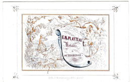 "Carte Porcelaine" Porseleinkaart, 105x68mm, F. N. Platteau, Notaire à Schorisse - Porzellan