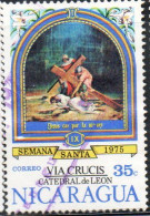 NICARAGUA 1975 EASTER STATION OF THE CROSS JESUS FALLS THE THIRD TIME 35c USED USATO OBLITERE' - Nicaragua