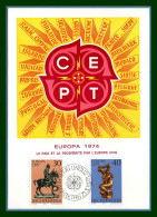 Carte Maximum Europa 1974 Liechtenstein Yv. N° 543 544 (voir !) - 1974