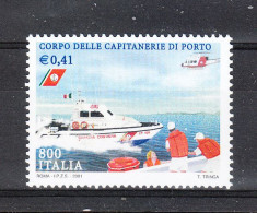Italia   -  2001. Motovedetta Delle Capitanerie Di Porto. Patrol Boat Of The Port Authorities.MNH - Autres (Mer)