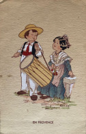 En Provence - Garçon Au Tambour Et Femme Au Costume - CPA Illustration "E.RENAUDIN" Couleur - Naudy