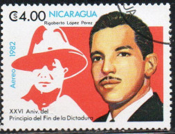 NICARAGUA 1982 DICTATORSHIP RIGOBERTO LOPEZ PEREZ 4.00cor USED USATO OBLITERE' - Nicaragua