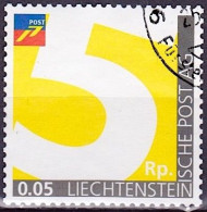 LIECHTENSTEIN 2022: Ergänzungswert (5 Rp) Spezial-Ausgabe Zur Tarif-Erhöhung Mit Eck-Stempel 25. Fürstentum - Oblitérés