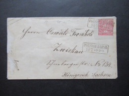 AD NDP 1865 GA Umschlag 1 Groschen Auf Umschlag Von Sachsen U 51 A  Stempel Ra2 Potsdam Bahnh. - Enteros Postales