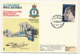 GRANDE BRETAGNE - Env. 33eme Anniv. Battle Of Britain 17e Squadron RAF - British Forces Postal Service - 15/9/1973 - Brieven En Documenten