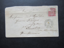 AD NDP 1869 GA Umschlag 1 Groschen Auf Umschlag Von Braunschweig U 4 A Stempel K2 Braunschweig Bahnhof Nach Lüneburg - Ganzsachen