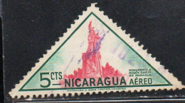 NICARAGUA 1947 AIR POST MAIL AIRMAIL RUBEN DARIO MONUMENT 5c USED USATO OBLITERE' - Nicaragua