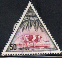 NICARAGUA 1947 STEER 50c USED USATO OBLITERE' - Nicaragua