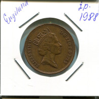 2 PENCE 1988 UK GROßBRITANNIEN GREAT BRITAIN Münze #AN547.D - 2 Pence & 2 New Pence