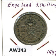 2 SHILLINGS 1947 UK GROßBRITANNIEN GREAT BRITAIN Münze #AW143.D - J. 1 Florin / 2 Schillings