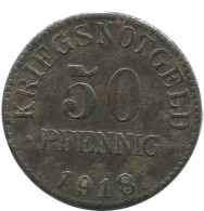 50 PFENNIG 1918 HERZOGTUM BRAUNSCHWEIG KRIEGSNOTGELD GERMANY Coin #AD660.9.U - 50 Rentenpfennig & 50 Reichspfennig