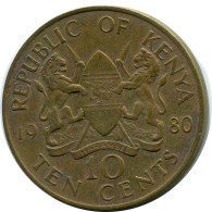 10 CENTS 1980 KENYA Moneda #AR851.E - Kenya