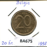 20 FRANCS 1998 DUTCH Text BELGIUM Coin #BA675.U - 20 Francs