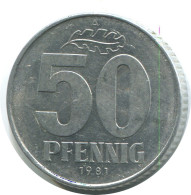 50 PFENNIG 1981 A DDR EAST ALEMANIA Moneda GERMANY #AE148.E - 50 Pfennig