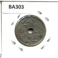 25 CENTIMES 1910 DUTCH Text BELGIQUE BELGIUM Pièce #BA303.F - 25 Cents