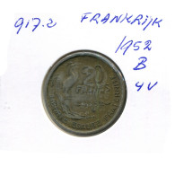 20 FRANCS 1952 B FRANCIA FRANCE Moneda #AN466.E - 20 Francs