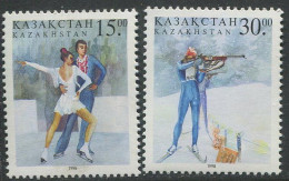 Kazakhstan:Kasastan:Unused Stamps Olympic Games 1998, Nagano, Biathlon, Figure Skating, MNH - Hiver 1998: Nagano