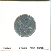 2 CENTAI 1991 LITAUEN LITHUANIA Münze #AS704.D - Lithuania