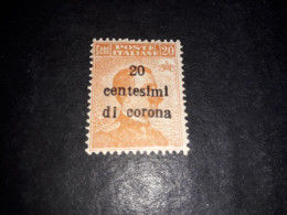 05AL35 UFFICI POSTALI ALL'ESTERO EMISSIONI GENERALI 1919 20 CENT. SU 20 "X" - Algemene Uitgaven