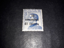 05AL35 UFFICI POSTALI ALL'ESTERO EMISSIONI GENERALI 1919 25 CENT. SU 25 "X" - Amtliche Ausgaben