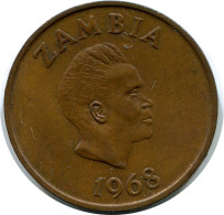 2 NGWEE 1968 SAMBIA ZAMBIA Münze #AP965.D - Sambia